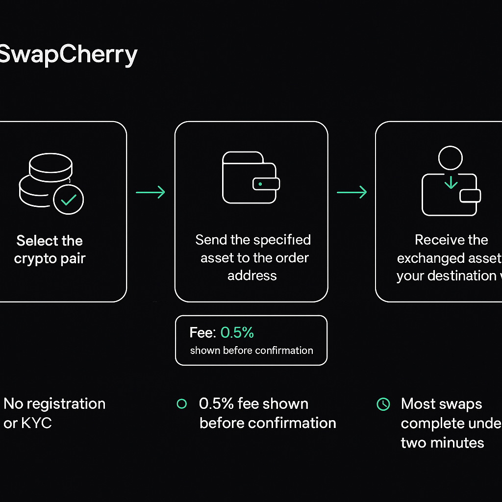How to swap crypto on SwapCherry without KYC